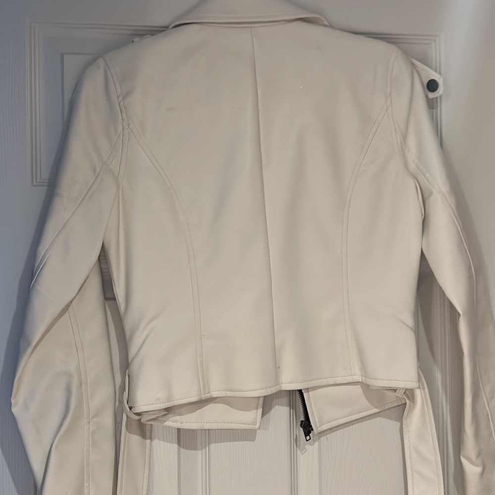 White Leather Jacket. Size Small - image 5